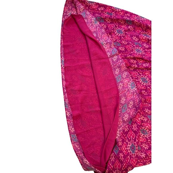 LAUREN Ralph Lauren Womens 8 Geometric Print Belted Crepe Midi Dress Fuchsia NWT - Picture 9 of 15